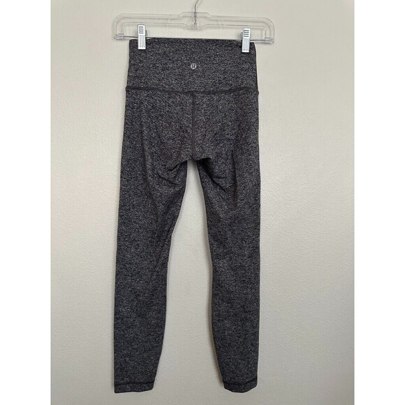 Lululemon Wunder Under High Rise Heathered Leggings Gray 24" Inseam Women's 4 - Picture 3 of 6